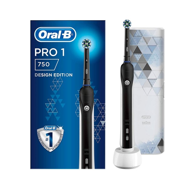 Braun oral-b pro 1 750 negro + estuche /  cepillo de dientes eléctrico recargable / tecnología de limpieza 3d