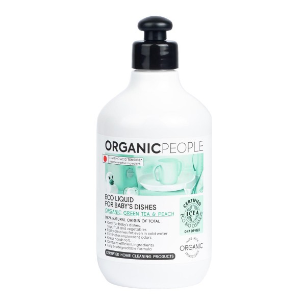 Organic people organic green tea peach eco liquid for baby's dishes 200ml