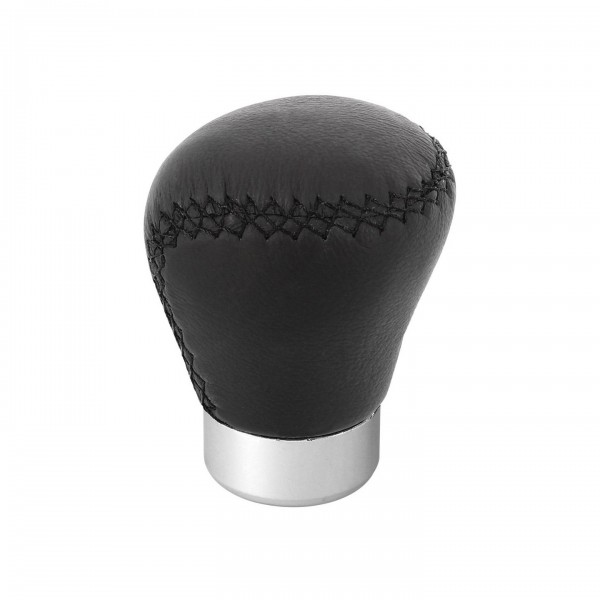 Pomo Piel Racing Bordado Lateral Negro Miltigrip | Mejora Interior Coche Deportivo | Merkamas