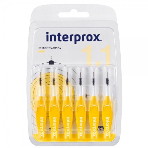 Cepillos Interdentales Interprox 4G Mini Recto Amarillo 14 Unidades para Espacios Pequeños | Limpieza Bucal Avanzada | Merkamas