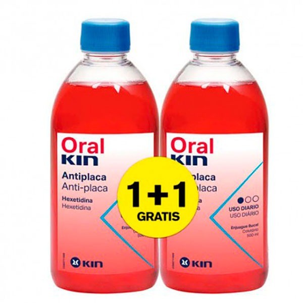 Oralkin Enjuague Bucal Hexetidina 2x500ml Doble Acción Protección Antisépitca Avanzada | Kin | Merkamas