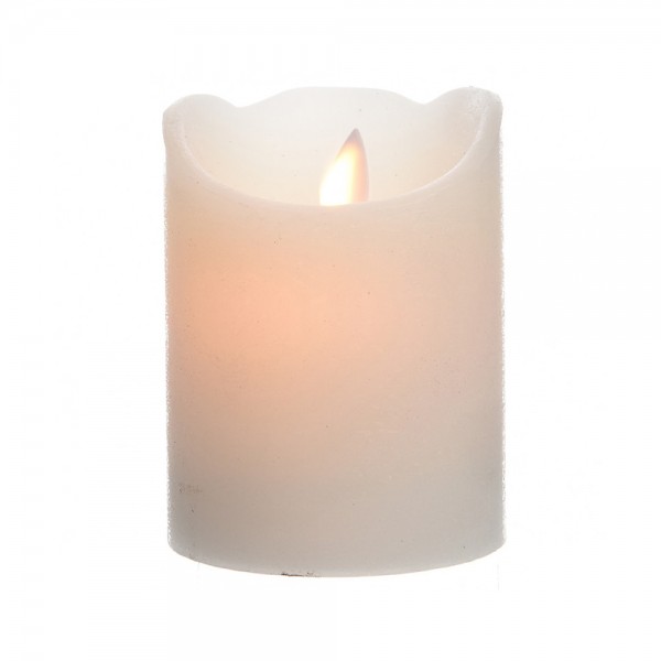 Vela LED Cera Blanca Luminosa ø7.5x10cm Larga Duración 250h Ambiente Cálido y Seguro LUMINEO | Merkamas