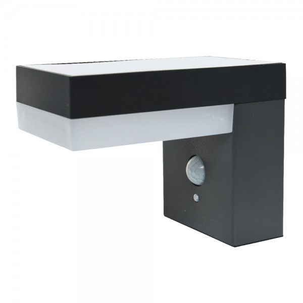 Aplique Solar LED Detector Movimiento EDM 600lm 3200K IP44 Acero Inoxidable Seguridad Exterior | Merkamas