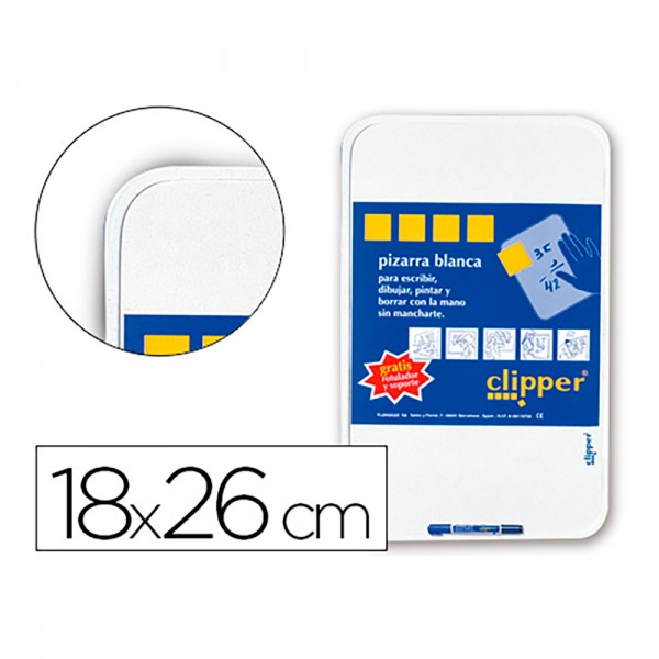 Pizarra Blanca Pequeña Clipper 18x26 cm con Rotulador | Notas Rápidas y Organización Doméstica | Merkamas