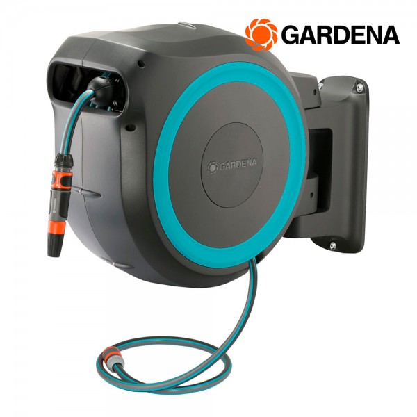 Enrollador Manguera Automático Gardena RollUp 25m Azul Turquesa | Solución Compacta y Eficiente | Merkamas