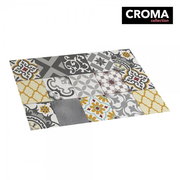 Alfombra Vinílica Croma Patch Gris-Ámbar 45x75cm | Alta Resistencia Antideslizante y Lavable | STOR PLANET | Merkamas