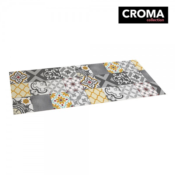 Alfombra Vinílica Croma Patch Gris-Ámbar 50x140cm | Fácil Mantenimiento y Antideslizante | STOR PLANET | Merkamas