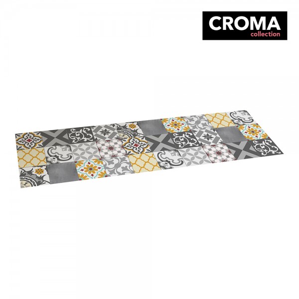 Alfombra Vinílica Croma Patch Gris-Ámbar 60x200cm Antideslizante | Fácil Mantenimiento | STOR PLANET | Merkamas
