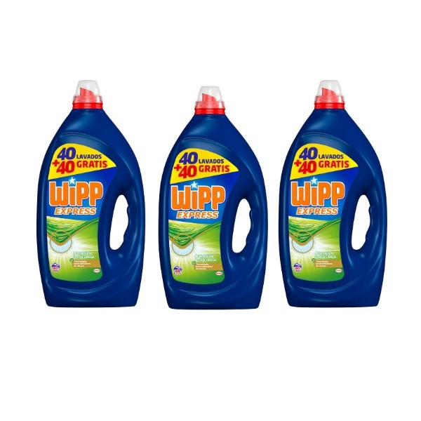 Wipp Express detergente Limpieza Profunda 40 + 40 lavados GRATIS (pack de 3)