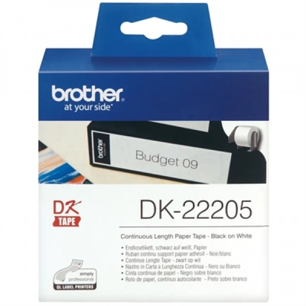 Brother Cinta DK22205 Papel Térmico Continuo 62mm para Etiquetas Personalizadas y Duraderas | Merkamas