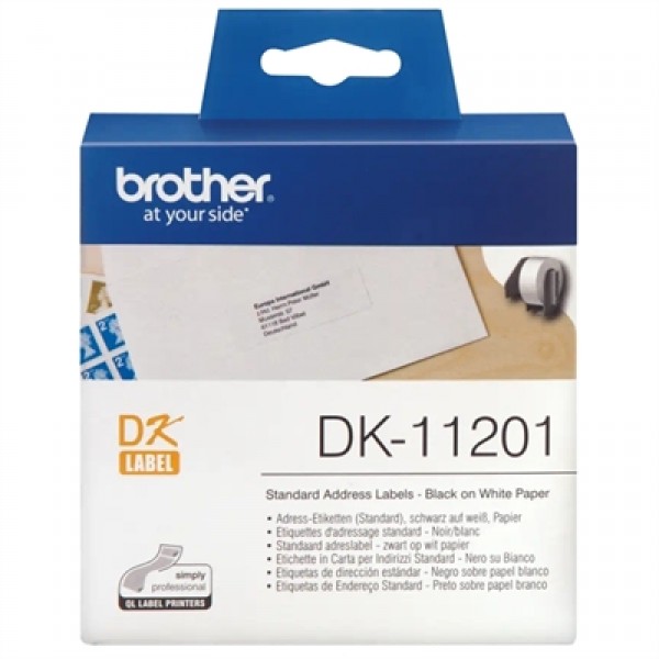 Rollo Etiquetas Dirección Brother DK11201 (29x90mm, 400 uds) Impresión Rápida y Clara | Merkamas