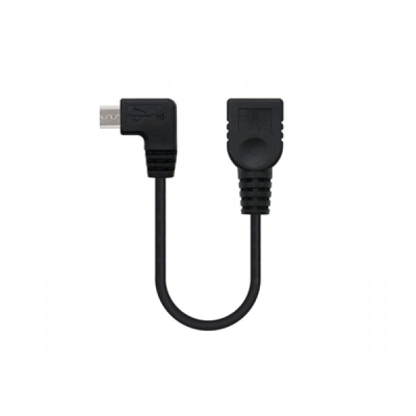 Nanocable Cable USB 2.0 OTG Micro B Macho a USB A Hembra 15cm Negro | Conexión Directa Dispositivos | Merkamas
