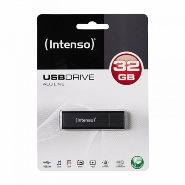 Intenso 3521481 Lápiz USB 2.0 Alu 32GB Antracita, Almacenamiento Rápido y Seguro | Merkamas