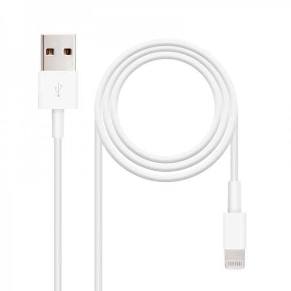 Nanocable Cable Lightning USB 1m Blanco | Carga y Sincronización Rápida para Apple | Merkamas