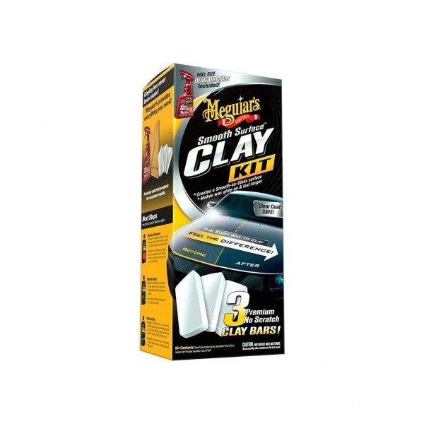 Kit Descontaminado Pintura Coche MEGUIAR'S Smooth Surface Clay | Pintura Lisa Cristal | Merkamas