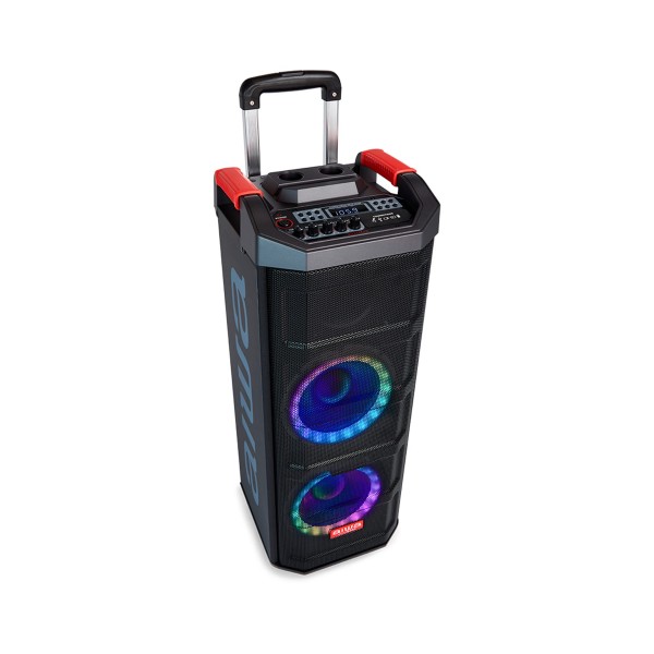 Altavoz Fiesta Aiwa KBTUS-608 Negro Bluetooth 600W RGB Karaoke Carro Portátil con Batería 8h | Merkamas