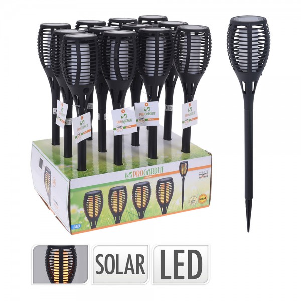 Antorcha Solar Efecto Llama Ø10x58cm | EDM product | Iluminación Exterior Decorativa y Sostenible para tu Jardín | Merkamas