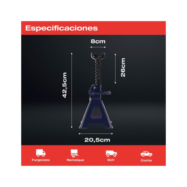 Caballetes Reforzados 3 Toneladas Sumex | Soporte Seguro y Estable para Vehículos | Merkamas