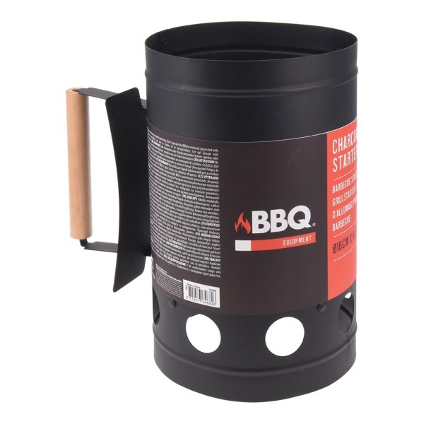 Arrancador Rápido Barbacoa Zinc Negro 27cm BBQ - Encendido Eficaz y Seguro | Merkamas