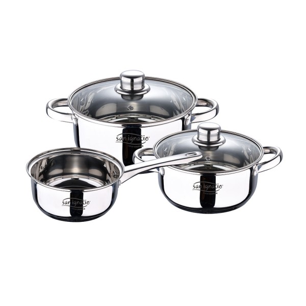 Batería Cocina 5 Piezas Acero Inoxidable San Ignacio Cassel Antiadherente Inducción | Merkamas