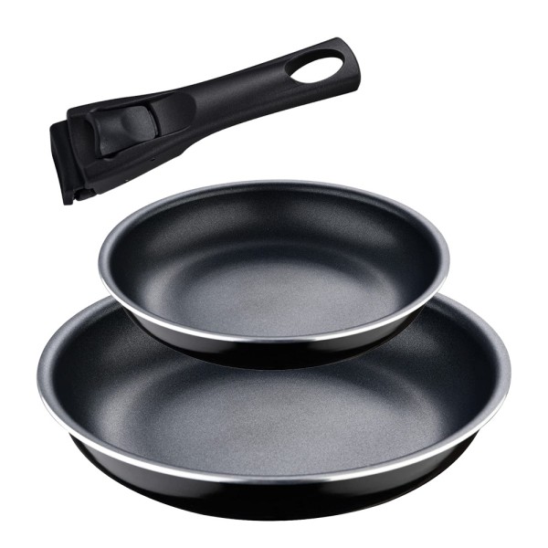 Set 2 Sartenes Bergner Click & Cook Ø20/Ø26 cm Negro | Mango Desmontable, Antiadherentes, Inducción | Merkamas