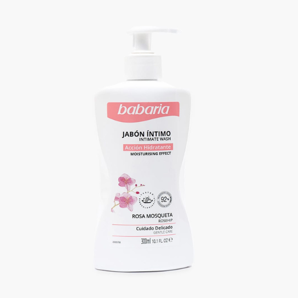 Jabón Íntimo Babaria Rosa Mosqueta Cuidado Diario 300ml | Protección pH y Frescura | Merkamas
