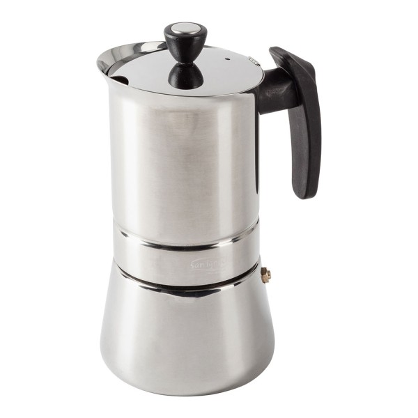 Cafetera Italiana Acero Inoxidable 4 Tazas San Ignacio SG-3593 | Aroma Intenso | Merkamas