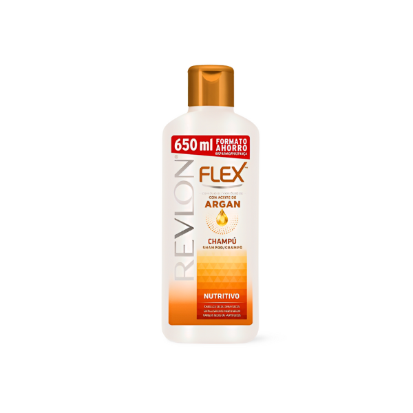 Champú Nutritivo Flex Revlon Argán Cabello Seco 650ml Hidratación Profunda | Merkamas