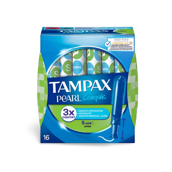 Tampax Compak Pearl Super 16U | Máxima Protección y Comodidad Antifugas | Merkamas