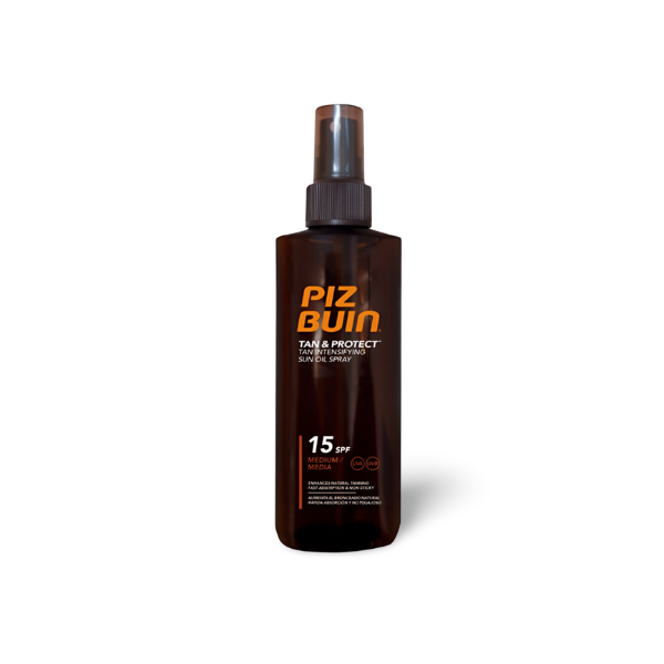 Spray Solar Piz Buin Tan&Protect SPF15 150ml | Bronceado Seguro y Protección UVA/UVB | Merkamas