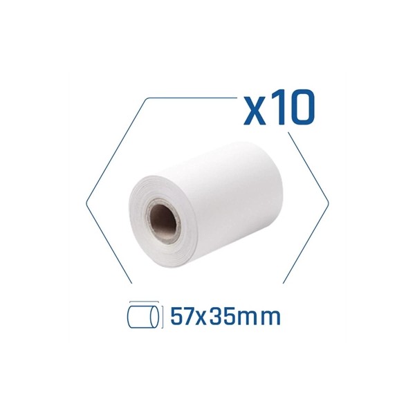 Iggual Pack 10 Rollos Papel Térmico Datáfono 57x35mm Sin BPA Certificado RoHS | Merkamas