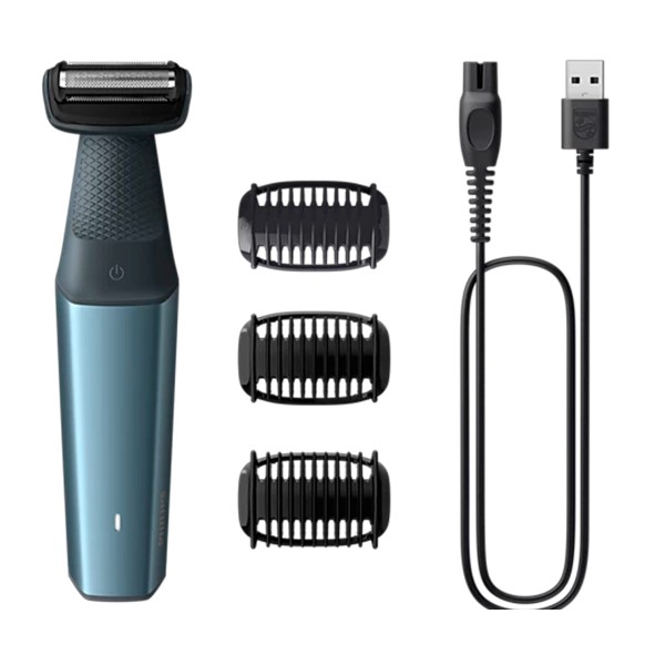 Philips BG3027/05 Bodygroom Series 3000 | Afeitadora Corporal Profesional con 3 Peines y Uso en Seco/Húmedo | Merkamas