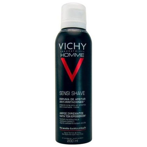 Vichy Homme Espuma de Afeitar Piel Sensible 200ml | Calma y Protege Tras el Afeitado | Merkamas