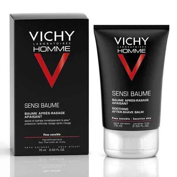 Vichy Homme Bálsamo After Shave Piel Sensible 75ml | Alivio Inmediato y Protección | Merkamas