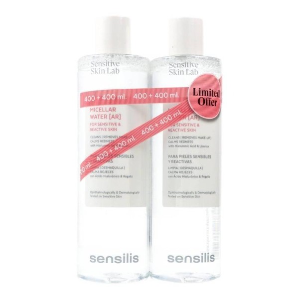 Sensilis Agua Micelar AR Pieles Sensibles 2x400ml Promo | Limpieza Facial Suave y Efectiva | Merkamas