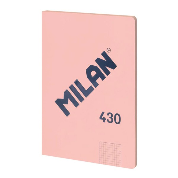 Pack 3 Cuadernos MILAN A4 Encolado Cuadriculado Rosa | Papel 95gr Microperforado | Escritura Fluida y Organizada | Merkamas