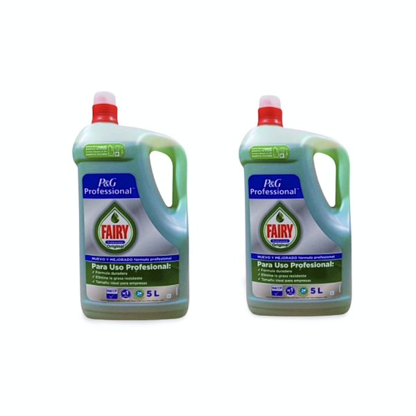 Fairy Lavavajillas Concentrado 5L (Pack 2 uds.) | Limpieza Profesional y Duradera | Merkamas