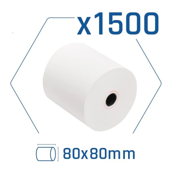 Pack 1500 Rollos Papel Térmico Iggual 80x80mm Sin BPA | Impresión Clara y Duradera para Tu Negocio | Merkamas