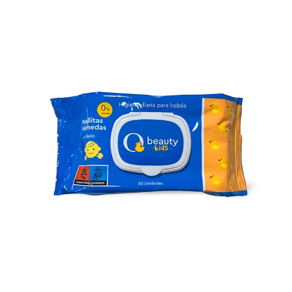 Toallitas Húmedas Infantiles Q Beauty Piel Sensible 80 Unidades | Frescura y Protección Duradera | Merkamas