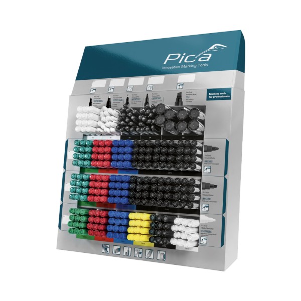 Expositor Cartón PICA Classic Line con Marcadores para Punto de Venta | Organización Profesional y Visible | Merkamas