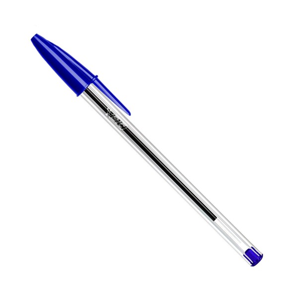 Pack 50 Bolígrafos Bic Cristal Azul Tinta Fluida 1mm Trazo Fino | Merkamas