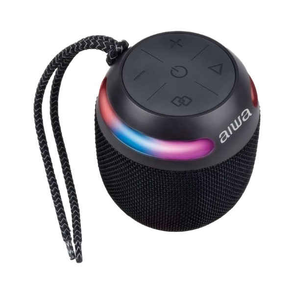 Altavoz Bluetooth Portátil Aiwa BST-650 Negro | 5W Sonido Potente y Efectos Lumínicos | IPX6 Resistente al Agua | Merkamas