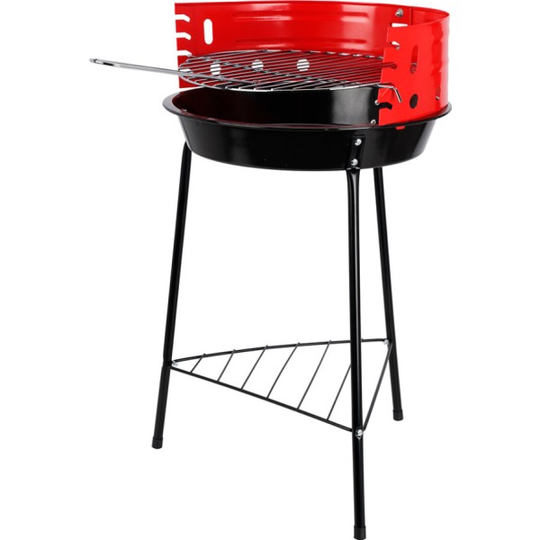 Barbacoa de Pie BBQ COLLECTION Negra/Roja Compacta 33x32x55cm | Experiencia Exterior Óptima | Merkamas