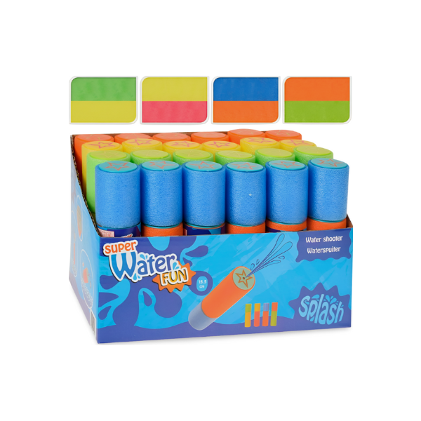 Pistolas Agua Espuma WATER FUN Pack 6 Unidades Diversión Verano 7m Alcance | Merkamas
