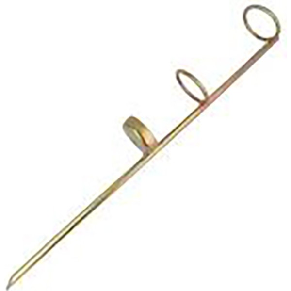 Soporte Caña Pesca KALI 50cm Metálico Cadmiado Doble Argolla Tope | Estabilidad Máxima Terrenos Inestables | Merkamas