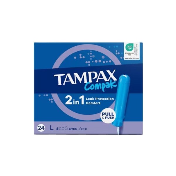 Tampax Compak Lites 24uds | Protección Íntima Discreta y Cómoda para Flujos Ligeros | Merkamas