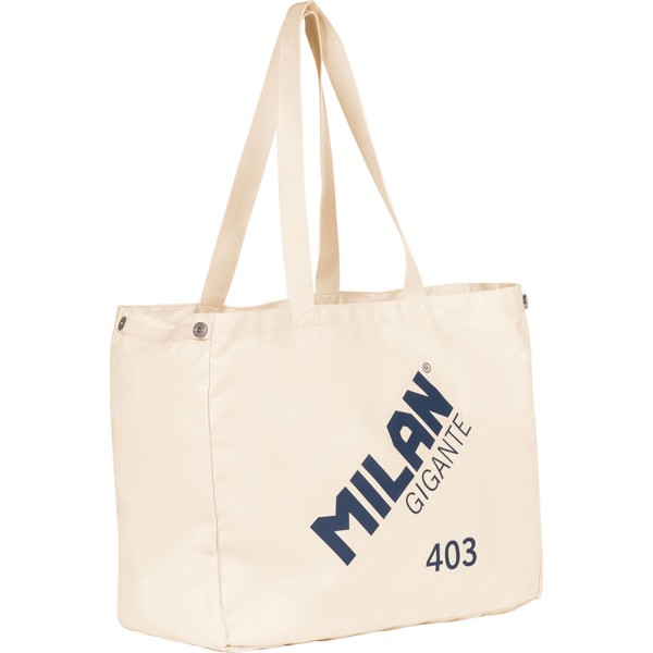 Bolso Tote Bag Milan Gigante 403 Since 1918 Beige 40L | Capacidad Imbatible y Diseño Adaptable | Merkamas