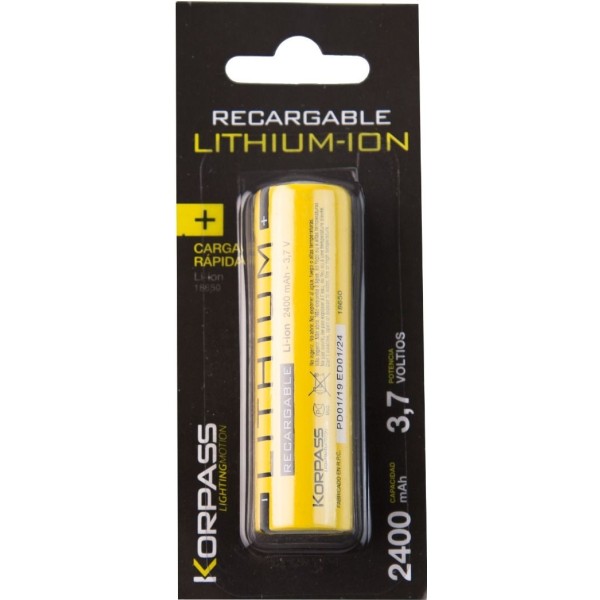 Batería Recargable Korpass 18650 3.7V 2400mAh | Carga Rápida y Fiable para tus Dispositivos | Merkamas