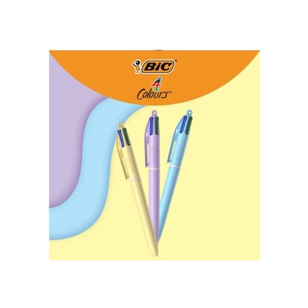 Bic 4 Colores Bolígrafo Retráctil Azul Verde Negro Rojo | Escritura Confiable y Versátil | Merkamas