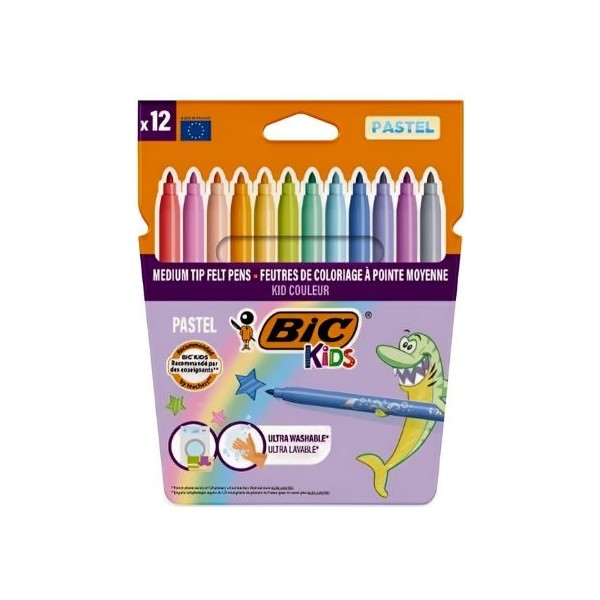 Rotuladores Pastel BIC 12 Unidades con Trazos Suaves y Colores Vibrantes para Arte y Manualidades | Merkamas